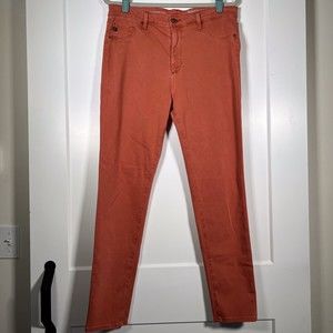 High Rise Super Skinny Abbey Ankle AG x Anthropologie Coral Jeans Size 32R